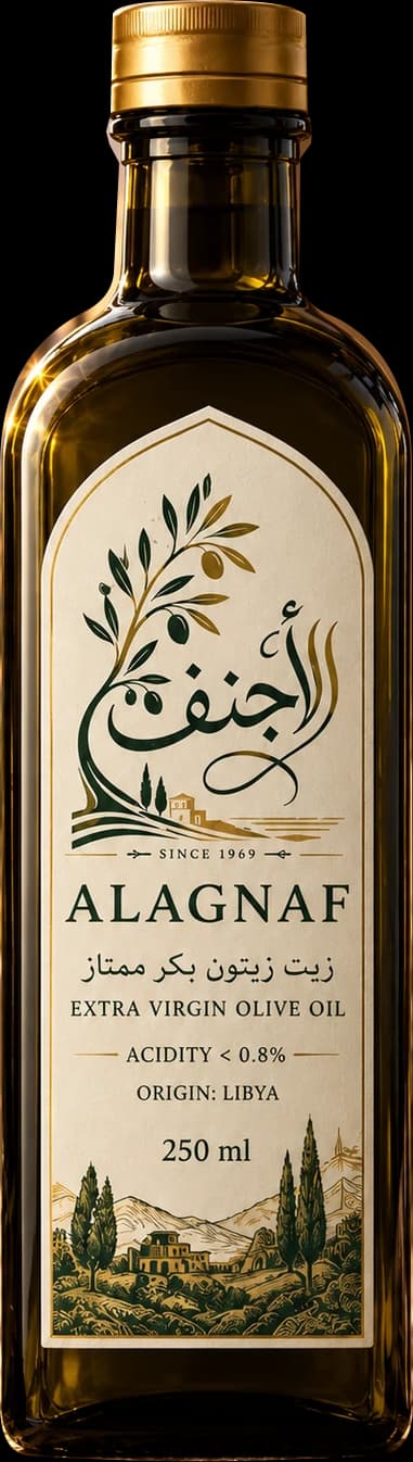 زجاجة الأجنف لزيت الزيتون البكر الممتاز